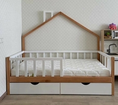CAMA LATERAL CASITA CON CAMA CARRO - Little Baby Deco
