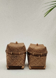 BAM020 - Cajitas de bambu con tapa- NATURAL 14x19cmh