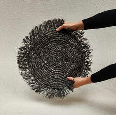 FIB007- Individual de rafia NEGRO 40cm - comprar online