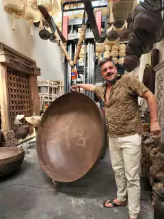 HIE13- Cuenco de hierro India 1,16cm diam 38,5Kg