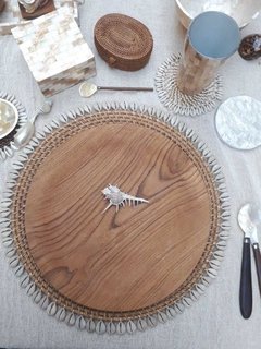 MAT074 Plato de teca- 30cm - comprar online