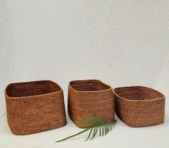 RRR066 - Bandeja de ratan halus Gde bde redondeado 40x30x20cm H - comprar online