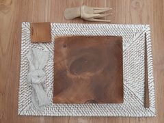 RRR074 - individual de ratan lombok 30x40 rectangular blanco