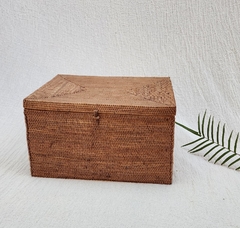 RRR095- Caja de ratan Halus 34x26x19cmH
