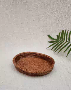 RRR455- Bandejita oval de ratán Halus 15x10cm - comprar online