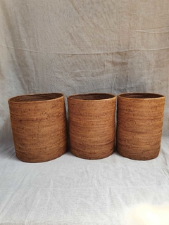 RRR520- Cesto de ratan Halus cilindrico 22x21cm - comprar online