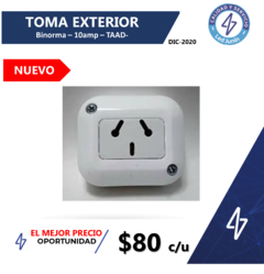 ⚠️Llave Exterior - Toma 10amp Blanco - Taad
