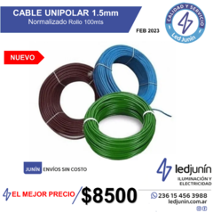 ⚠️CABLE UNIPOLAR 1X 1,5mm Rollo de 100mts