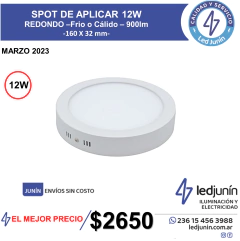 SPOT LED Redondo 12W APLIQUE