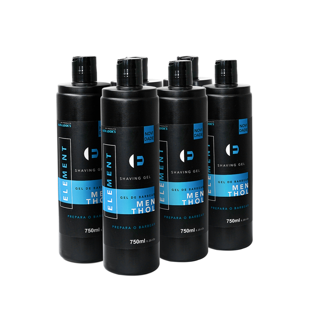 Shaving Gel Element Menthol 6 Unid 750ml Cada