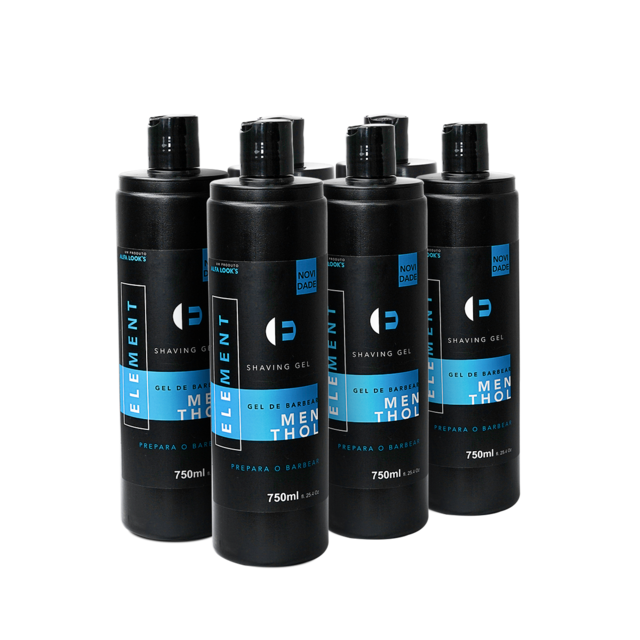 Shaving Gel Element Menthol 6 Unid 750ml Cada