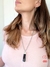 Collar TURMALINA Negra Kala Big PIEDRA NATURAL SEMIPRECIOSA con engarce de PLATA | Cadena 60cm