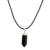 Collar Brianna | OBSIDIANA NEGRA | Piedra Natural SEMIPRECIOSA con engarce en PLATA + de REGALO Lazo Negro Colgante
