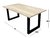 Mesa auxiliar hierro y madera 2m x 80cm x 80cm