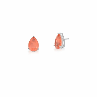 Brinco gota fusion de cristal tangerina folheado em ródio branco - comprar online