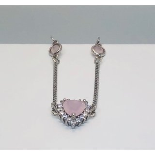 Pulseira em prata 925 com coração rosa quartzo na internet