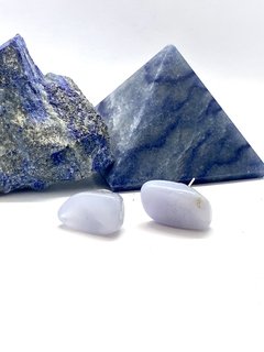 Brincos Calcedônia Azul (Blue Lace)