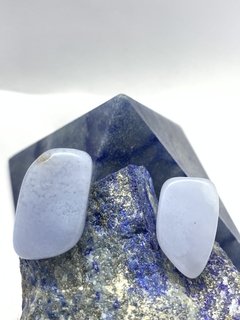 Brincos Calcedônia Azul (Blue Lace) na internet