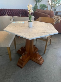 MESA MARMOL CARRARA HEXAGONAL - tienda online
