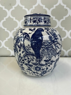 JARRON CON TAPA INDIGO AZUL