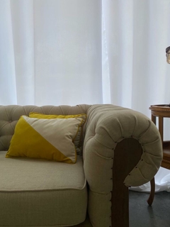 ALMOHADON PANA CRUZADO PANA AMARILLO Y NUDE - comprar online