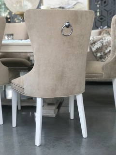 SILLA FIYI LISA PANA CON ANILLO CROMADO - comprar online