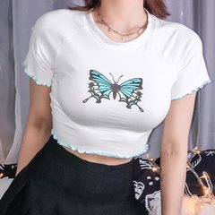 Cropped Blue Butterfly - comprar online