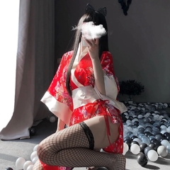 Kimono Floral Vermelho - comprar online