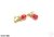 Aro ladi di con piedra roja acero dorado 8mm