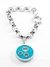Pulsera rolo con cierre marinero y dije con piedra celeste acero