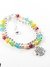 Pulsera doble cristal multicolor con dije cruz del equilibrio acero plateado