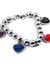 Pulsera bolita con dijes corazon distintos colores acero