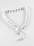 Pulsera soga con dije luna acero plateado
