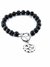 Pulsera con dije y perlas negras con cierre marinero acero