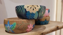 CUENCOS DE MADERA PINTADOS - tienda online