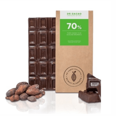 Chocolate 70% Puro Cacao con Azucar Organico Dr. Cacao