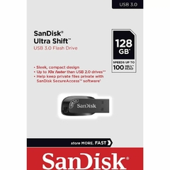 Pen drive SanDisk Z410 Ultra Shift 128GB USB 3.0 - Preto - comprar online