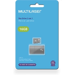Pen Drive 16GB C/ Adaptador SD Micro SD Classe 10 MC162 Multilaser - comprar online
