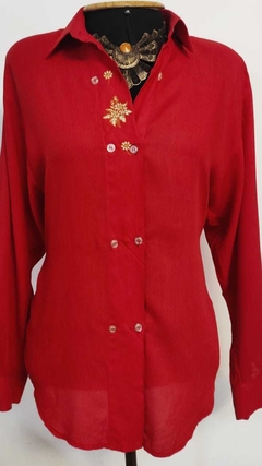 Camisa indiana vermelha com bordados