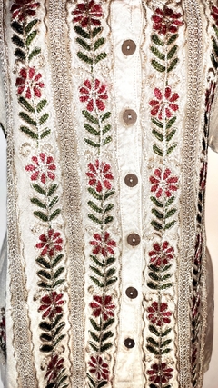 blusa indiana bordada bege na internet