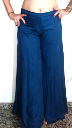 calça indiana pantalona azul jeans - comprar online
