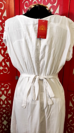 Vestido indiano curto branco com renda - comprar online