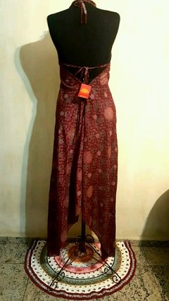 Vestido Seda Indiana longo frente única ESGOTADO - comprar online