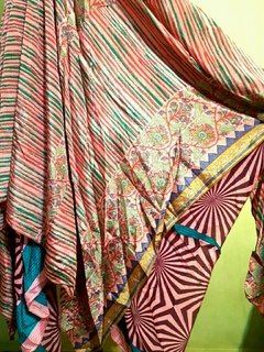 Vestido/saia seda indiana bicudo rosa - Bela Índia Artigos Indianos