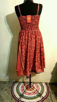 Vestido/saia seda indiana curta Rosa - comprar online