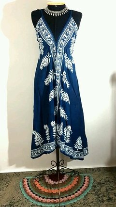 Vestido Indiano Batik azul royal