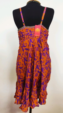 Vestido seda indiana curto - comprar online