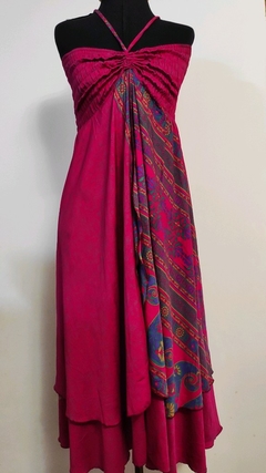 Vestido/saia seda indiana longo rosa na internet