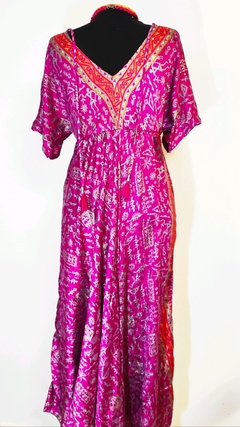 vestido seda indiana longo pink na internet