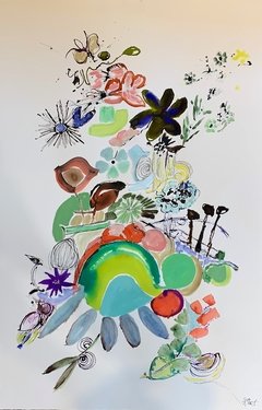 100 x 65 cm, Tinta y acrílico sobre papel, 2020